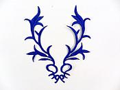 GB113 Embroidered Applique Blue Metallic Iron On Patch 5.5"