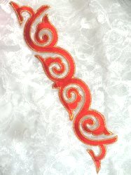 GB114 Red Gold Applique Iron On Patch 9.25"