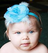 GB12 Feather Rose Flower Headband 7 Colors Available