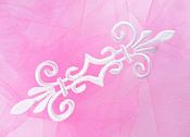 Embroidered Applique White Iron On Bridal Patch Sewing Motif 7" GB154