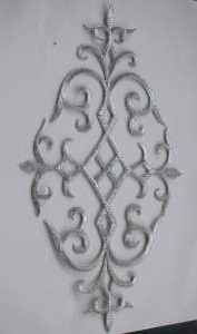 GB274 Embroidered Applique Silver Metallic Iron On Patch 10.75"