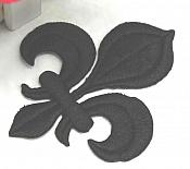 Fleur De Lis Embroidered Applique Black Iron On Clothing Patch 4" GB323