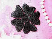 Embroidered Applique Flower Venice Lace Black Floral 2" (GB439-bk)