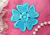 Embroidered Applique Flower Venice Lace Turquoise Floral 2" (GB439-tr)