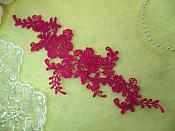 Embroidered Appliques Fuchsia Mirror Pair Floral 12" (GB459X-fs)