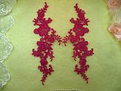 Embroidered Appliques Fuchsia Mirror Pair Floral 12" (GB459X-fs)