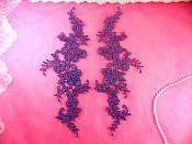 Embroidered Appliques Grape Mirror Pair Floral 12" (GB459X)