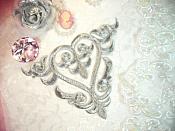Embroidered Applique Silver Metallic Iron On Patch DIY Clothing Designs 7" (GB502)