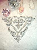 Embroidered Applique Silver Metallic Iron On Patch DIY Clothing Designs 7" (GB502)