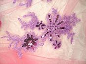 Lavender Appliques Lace with Sequins Mirror Pair 8.5" (GB504X)