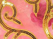 Sequin Appliques Gold Designer Mirror Pair Iron on 9" (GB505X)