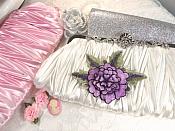 3D Floral Applique Purple Embroidered Flower 5" (GB522)