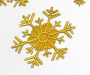 Gold Metallic Snowflake Applique Patch Motif Embroidered (GB535)