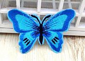 Embroidered Butterfly Applique Turquoise Black (GB562)