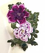 3D Applique Embroidered Floral Lavender Craft Patch 13.5" (GB587)