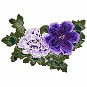 3D Applique Embroidered Floral Purple Craft Patch 13.5" (GB587)