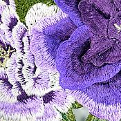 3D Applique Embroidered Floral Purple Craft Patch 13.5" (GB587)