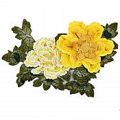 3D Applique Embroidered Floral Yellow Craft Patch 13.5" (GB587)