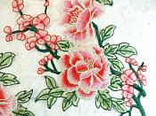 Set Of Two Embroidered Floral Applique Pink Red Craft Patch (GB589X)