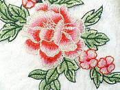 Set Of Two Embroidered Floral Applique Pink Red Craft Patch (GB589X)