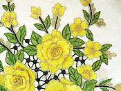 Embroidered Floral 3D Applique Yellow Craft Patch Clothing Motif 15" (GB591)