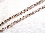 Rose Gold Trim Endless Crystal Rhinestones in Rose Gold Settings Marquis Stones Perfect Bridal Straps or Sash GB615