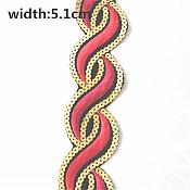 Flames of Fire Trim Red Embroidered Gold Holographic Sequin Costume Trim GB760
