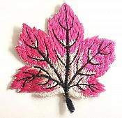 Embroidered Fuchsia Leaf Applique Iron On Clothing Patch Craft Motif GB770