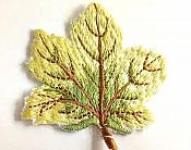 Embroidered Yellow Leaf Applique Iron On Clothing Patch Craft Motif GB770