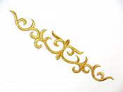 Embroidered Applique Gold Metallic Iron On Designer Costume Patch 9.75"  GB785