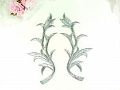 Appliques Silver Metallic Mirror Pair Embroidered Venice Lace 6" GB823X