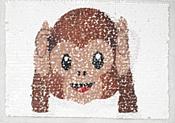 Monkey Peek a Boo Sequin Applique  8.5" GB853
