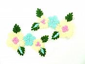 Multi-Color Floral Venise Lace Mirror Pair Appliques 3.5" GB868X
