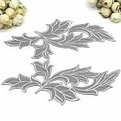 Appliques Silver Metallic Mirror Pair Embroidered Venice Lace 9" GB871X