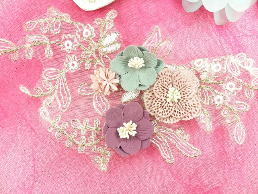 3 Dimensional Applique Venice Lace Floral Sewing Clothing Patch 11.25" GB893