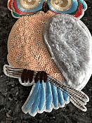 Owl Applique Sequin Multi-Color Iron on Patch for Clothing or Crafts 10.5" GB935