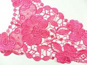 Bodice Applique Embroidered Lace Shiny Fuchsia Thread 21 inches GB970