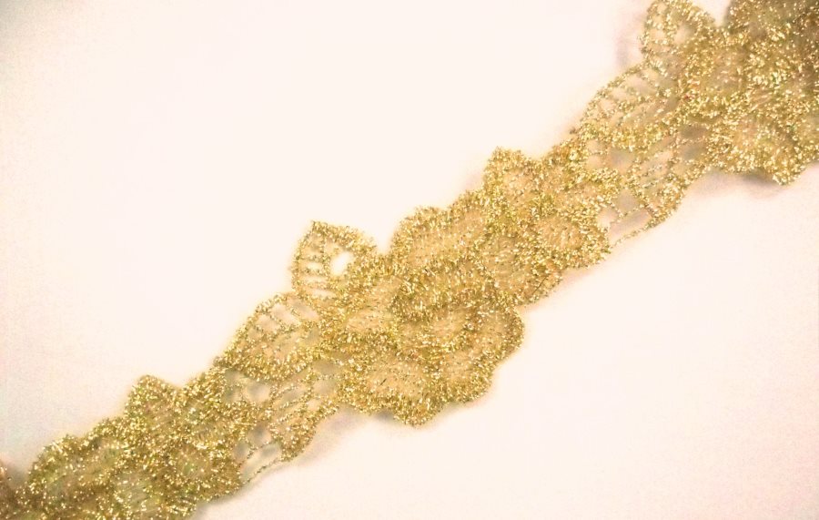 GB988 Metallic Gold Venice Lace Victorian Sewing Trim 1.75"