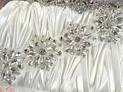 Rhinestone Floral Applique Glass Stone Applique 10.5" (GB527)