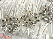 Rhinestone Floral Applique Glass Stone Applique 10.5" (GB527)