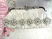Rhinestone Floral Applique Glass Stone Applique 10.5" (GB527)