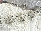 Rhinestone Floral Applique Glass Stone Applique 10.5" (GB527)