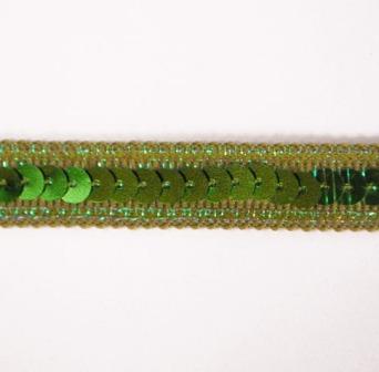 E6168  Lime Green Sequin Sewing Craft Trim 1/2"
