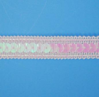 E6168  White AB Sequin Sewing Craft Trim 1/2"