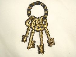 F18  Keys to the Kingdom Embroidered Applique 4"