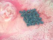 Glass Rhinestone Applique Turquoise Beaded Iron On Embellishing Patch High Quality 4" (JB115)