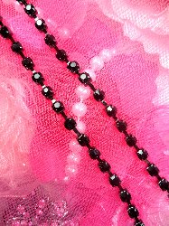 JB148  Black Elegant Rhinestone Chain Sewing Trim 1/8"