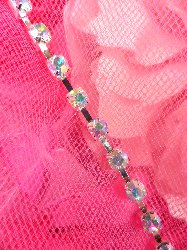 JB148  Aurora Borealis Elegant Rhinestone Chain Sewing Trim 1/8"