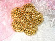 Flower Applique Gold Beaded Floral 2.5" (JB151S)