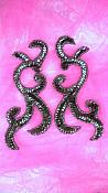 JB240 Gunmetal Scroll Designer Sequin Appliques Mirror Pair 6.75"